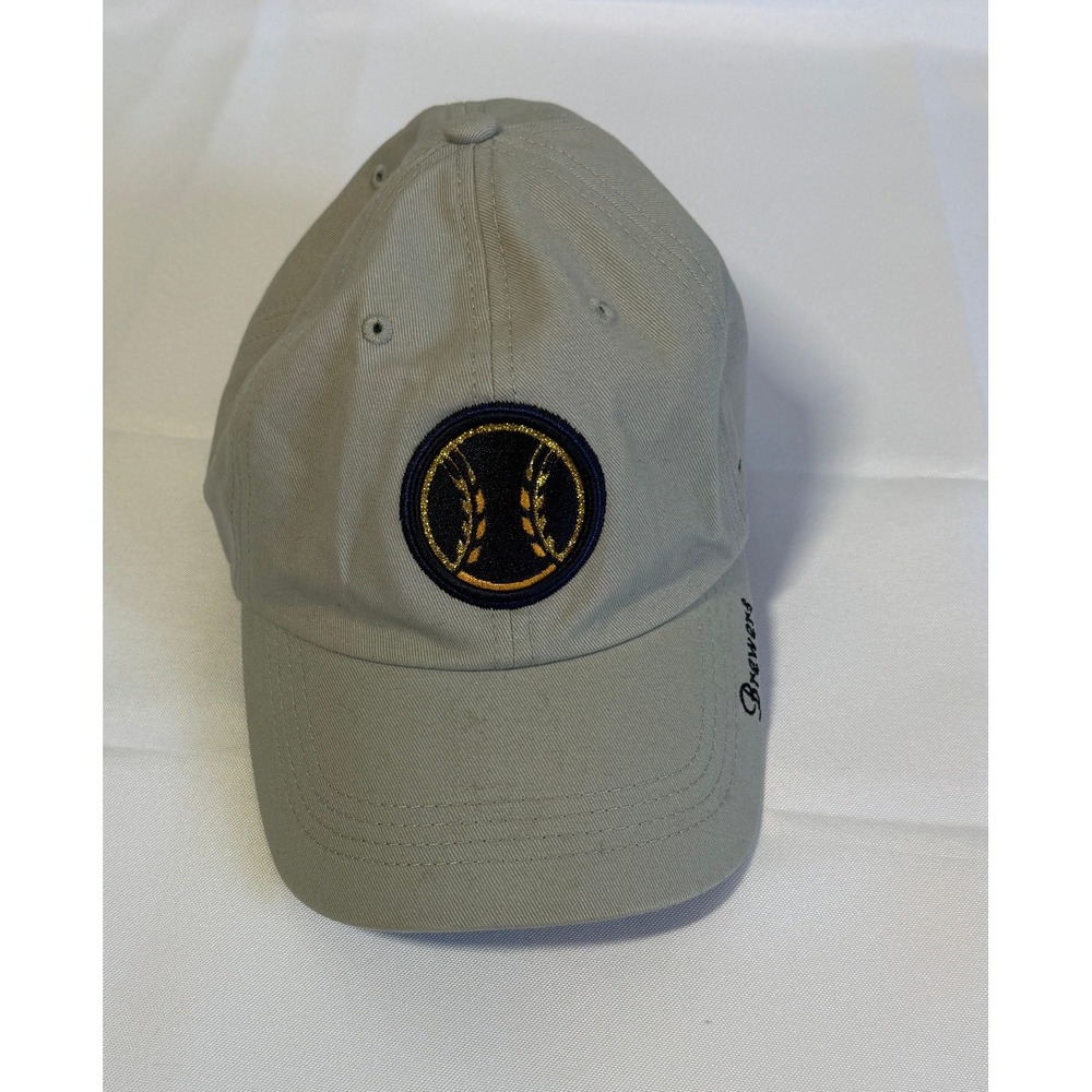 '47 MLB Milwaukee Brewers Hat Cap Adjustable Clean Up Strapback Light Gray OSFM